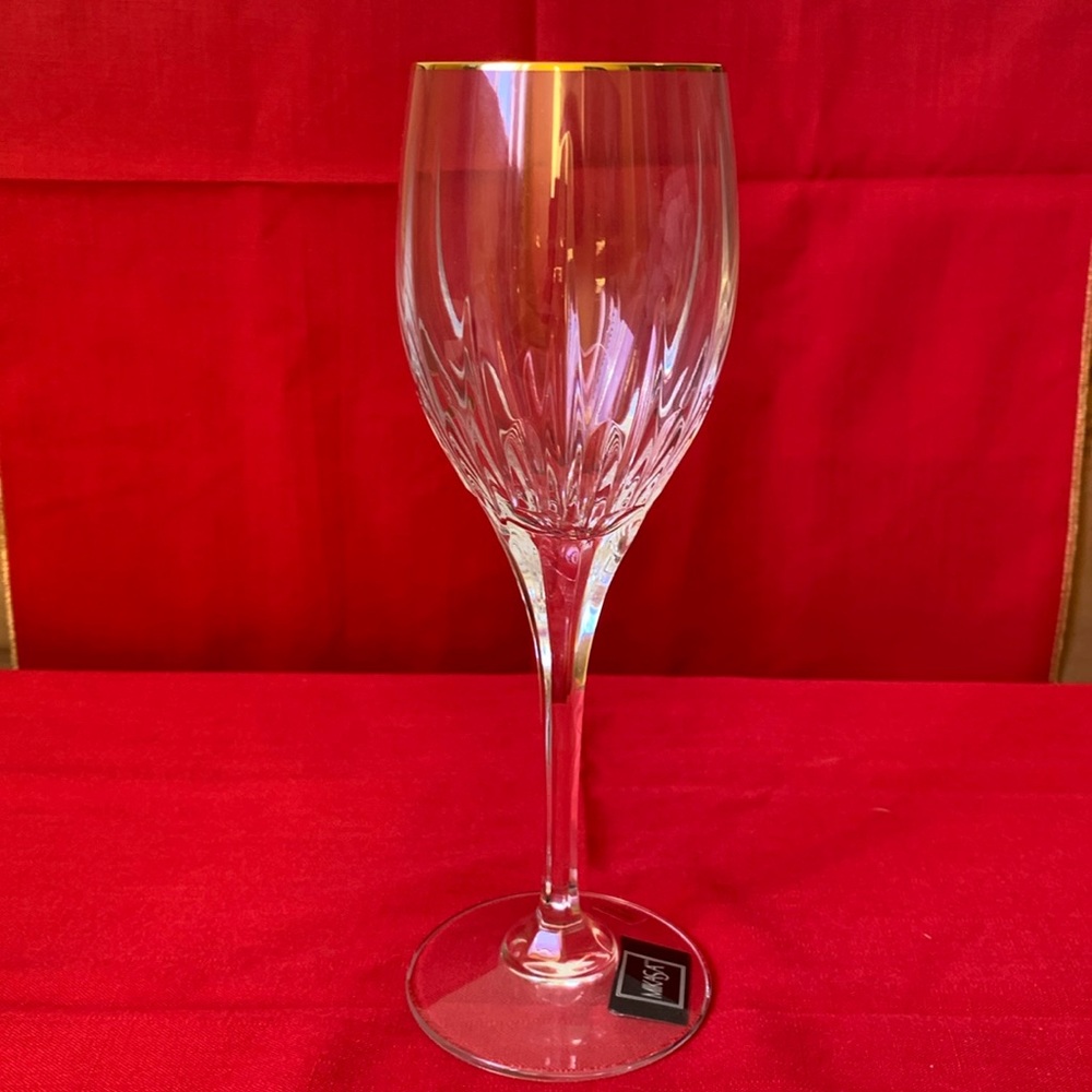 10 Mikasa Golden Lights Crystal Goblets